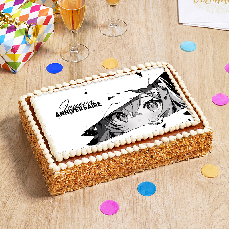 gateau manga noir et blanc