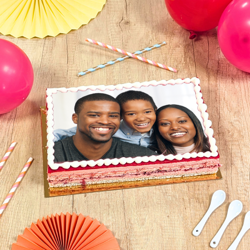 Framboisine Photo - personnalisez ce bon gâteau avec la photo de votre choix