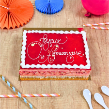 Framboisine personnalisée La Romainville - un dessert frais à la crème framboise et framboises