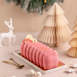 Bûche La Florale framboise  - collection Noël - pâtisserie La Romainville
