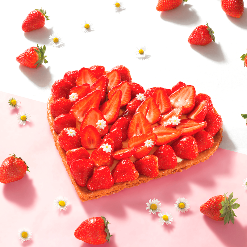 Tarte Coeur Sablé Fraise - Fête des mères - Pâtisserie La Romainville