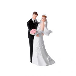 Couple Mariés Blancs - Figurine Mariage - Accessoires La Romainville