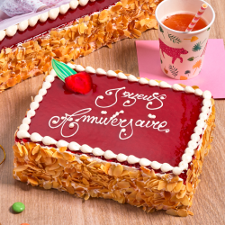 Fraisier personnalisé - gâteau avec inscription - Pâtisserie La Romainville
