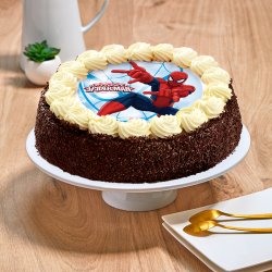 Gâteau au chocolat ou vanille Spiderman - Anniversaire enfant  - Pâtisserie La Romainville