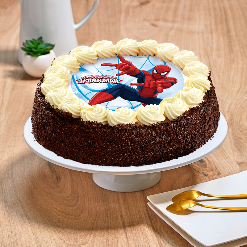 Gâteau Enfants - Moka Spiderman - Pâtisserie La Romainville