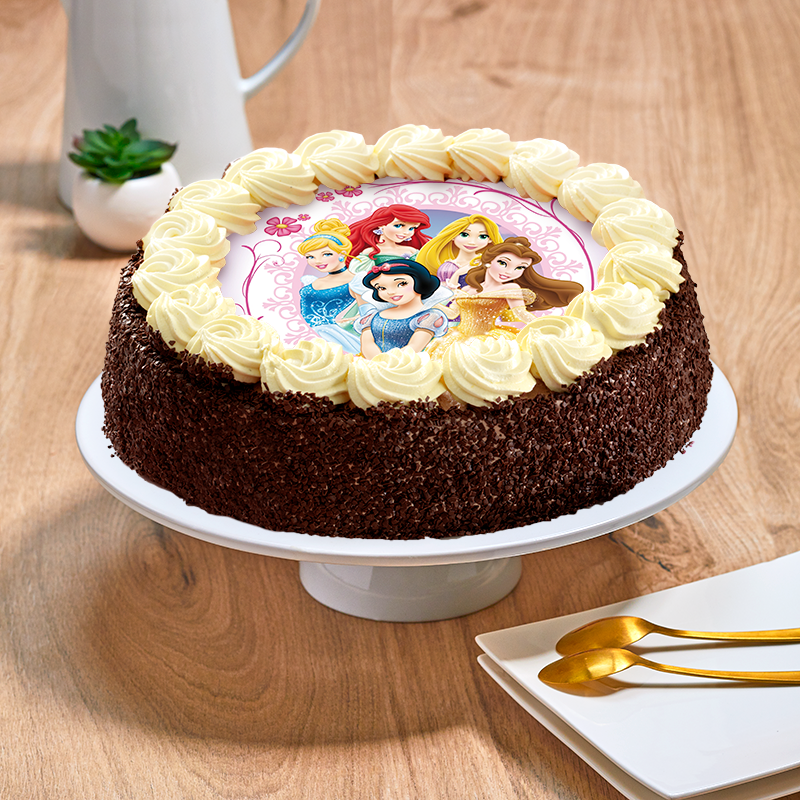 Gâteau au chocolat ou vanille Princesses Disney - Anniversaire enfant  - Pâtisserie La Romainville