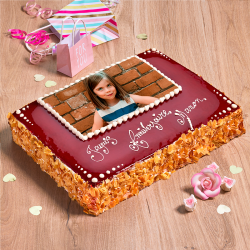 Fraisier personnalisé - gateau avec photo et inscription - Pâtisserie La Romainville