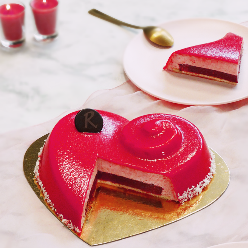 Gâteau Petit Coeur - Mousse fraise  - Pâtisserie La Romainville