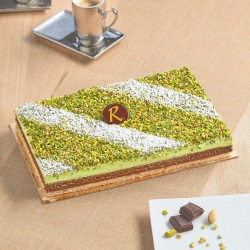 entremets chocolat pistache pour toutes les fêtes et desserts, livré chez vous - Pâtisseries La Romainville