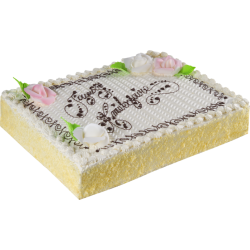 Gâteau personnalisé avec inscription vanille, noisette ou noix de coco - pâtisserie La Romainville 