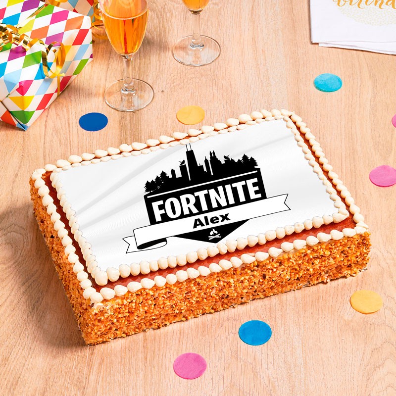 Gâteau d'anniversaire Fortnite au chocolat, noisette, vanille ou noix de coco