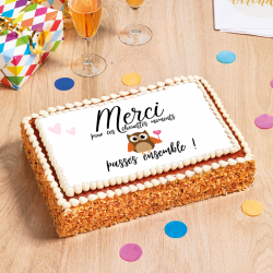 Gâteau Merci pour ces moments, noisette, vanille ou noix de coco